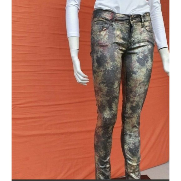 WOMENS Unisex MAVI Alexa Irridescent Skinny Jeans trousers Pant Size 8 Mid Rise - Picture 5 of 9